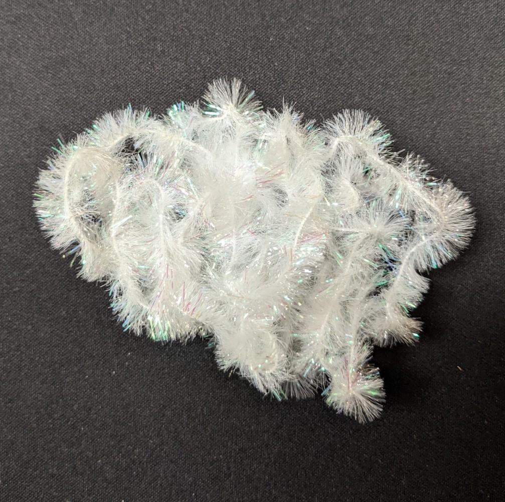 Hareline Frizzle Chenille Pearl Green Hue / Wide 3/4" Chenilles, Body Materials