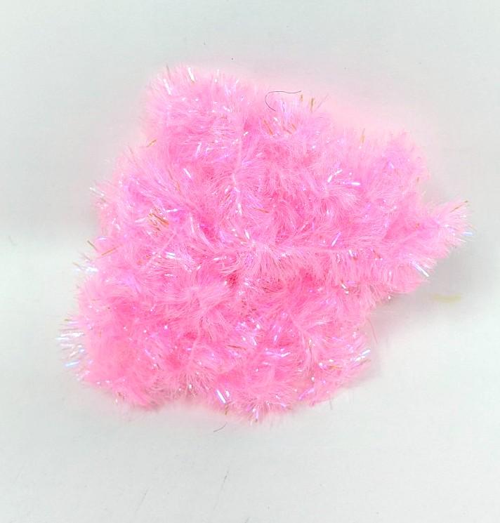 Hareline Frizzle Chenille UV Hot Pink / Medium 3/8" Chenilles, Body Materials