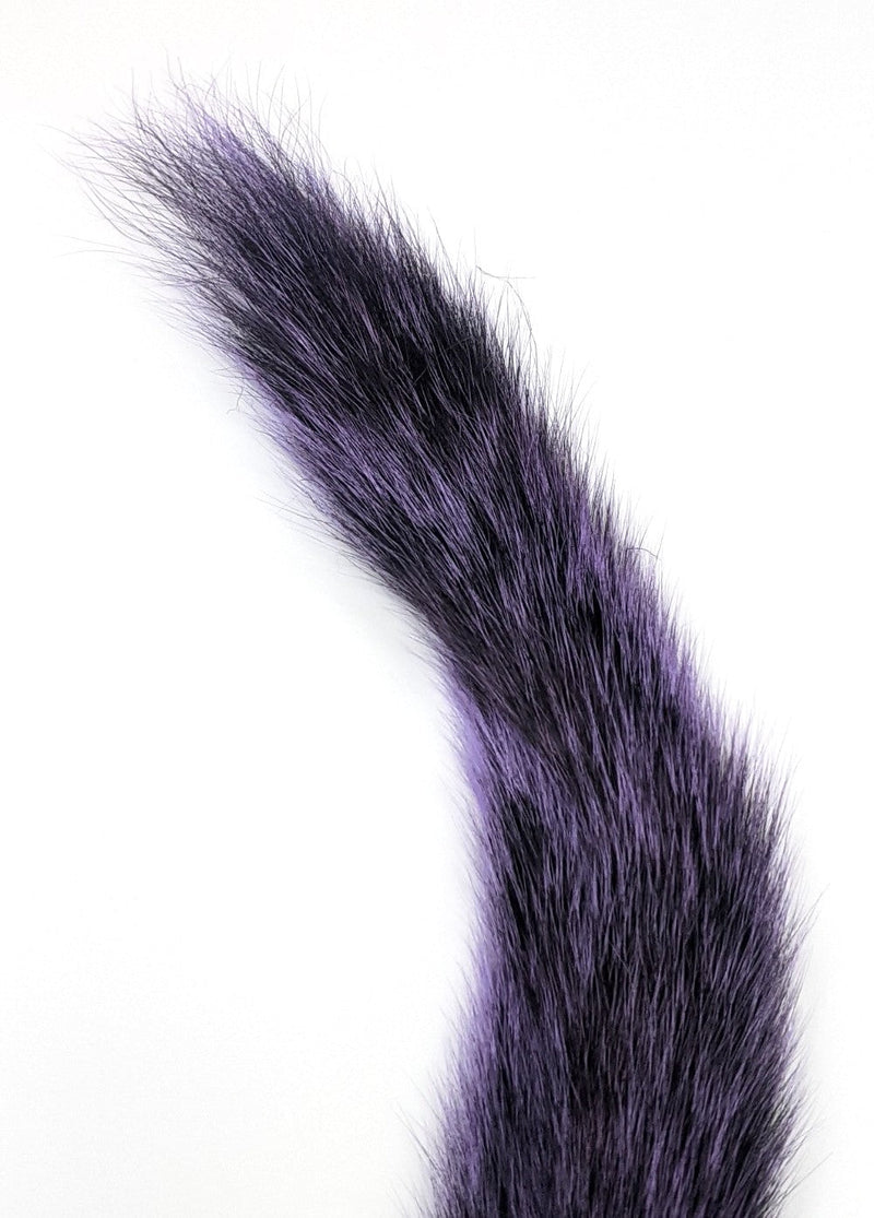 Hareline Gray Squirrel Tail Dyed Purple Hair, Fur