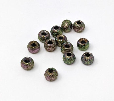Hareline Gritty Tungsten Bead #165 Gray Grit / 1/8 3.3mm Beads, Eyes, Coneheads
