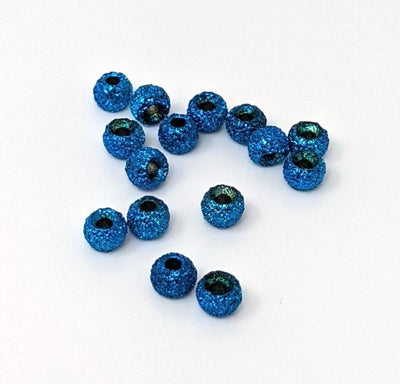 Hareline Gritty Tungsten Bead #23 Blue Grit / 1/8 3.3mm Beads, Eyes, Coneheads