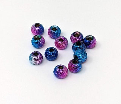Hareline Gritty Tungsten Bead #306 Rainbow Grit / 1/8 3.3mm Beads, Eyes, Coneheads