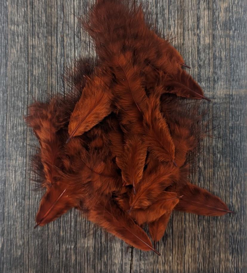 Hareline Grizzly Mini Marabou Burnt Orange Saddle Hackle, Hen Hackle, Asst. Feathers