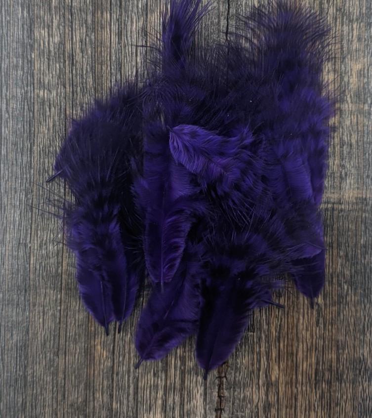 Hareline Grizzly Mini Marabou Purple Saddle Hackle, Hen Hackle, Asst. Feathers