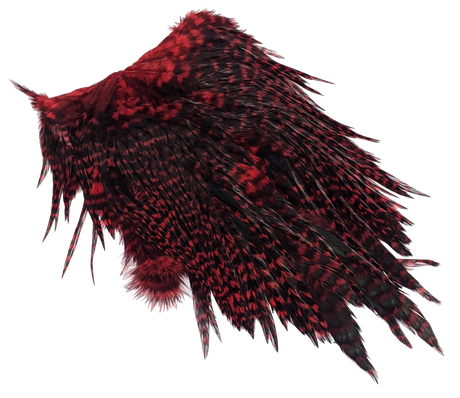 Hareline Grizzly Streamer Saddle #310 Red Grizzly Saddle Hackle, Hen Hackle, Asst. Feathers
