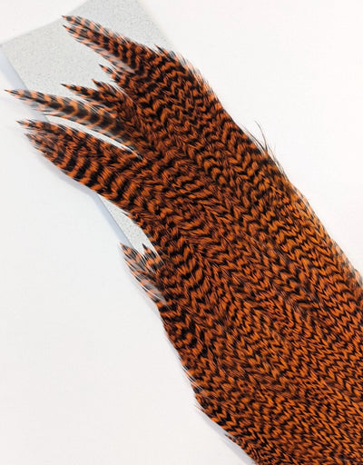Hareline Half Cape #174 Grizzly Hot Orange Dry Fly Hackle