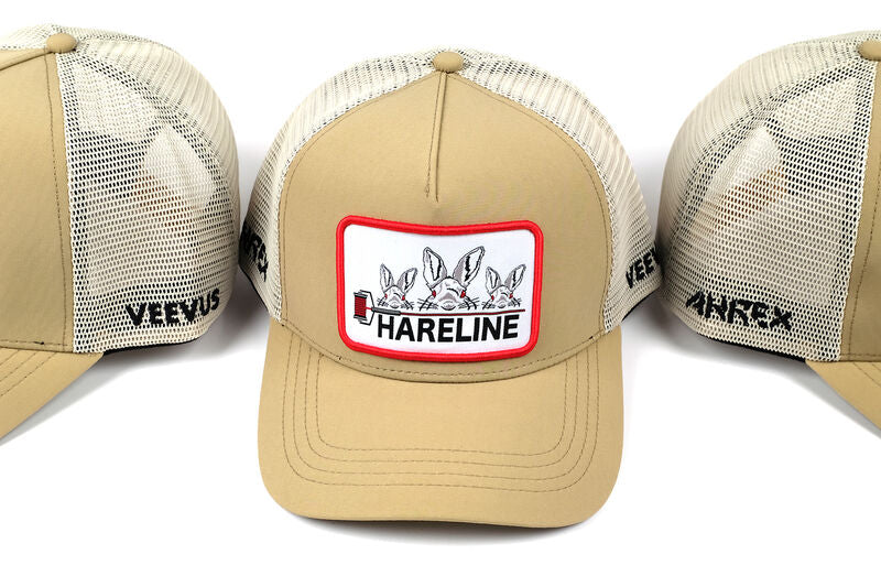 Hareline Logo Trucker Cap Tan/Tan Hats, Gloves, Socks, Belts