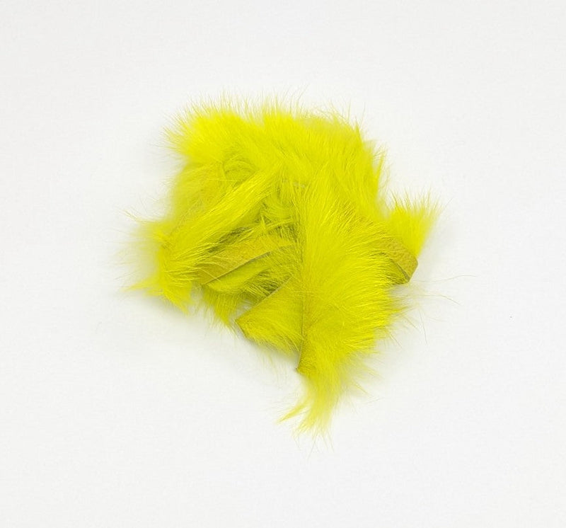 Hareline Magnum Rabbit Strips Fl Yellow Chartreuse Hair, Fur