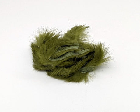 Hareline Magnum Rabbit Strips Green Olive Hair, Fur