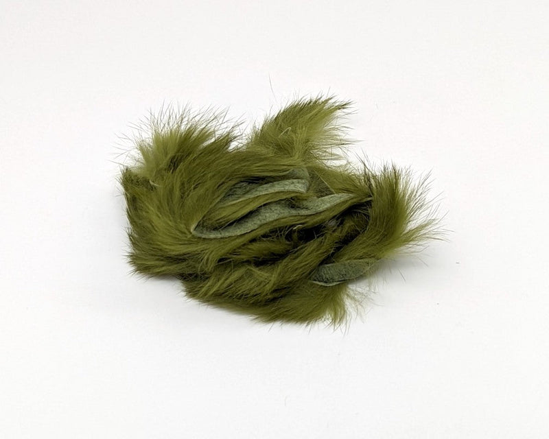 Hareline Magnum Rabbit Strips Green Olive Hair, Fur