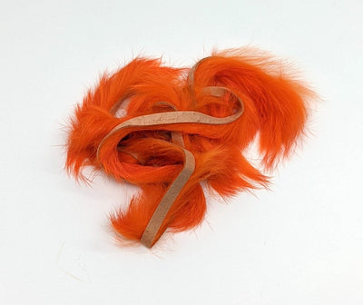Hareline Magnum Rabbit Strips Hot Orange Hair, Fur
