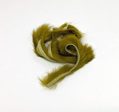 Hareline Magnum Rabbit Strips Olive Hair, Fur
