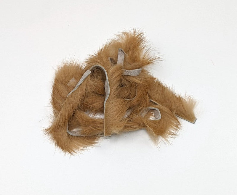 Hareline Magnum Rabbit Strips Tan Hair, Fur