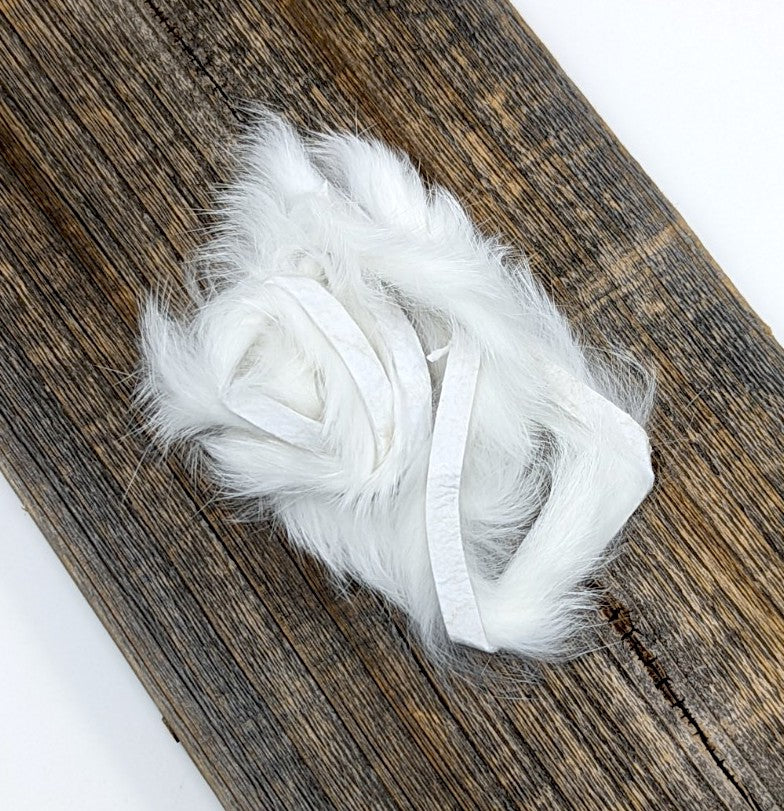 Hareline Magnum Rabbit Strips White Hair, Fur