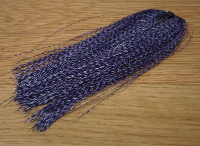 Hareline Micro Barred Voodoo Fibers Black Barred Purple Flash, Wing Materials