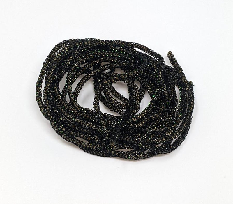 Hareline Micro Pearl Core Braid Black Chenilles, Body Materials