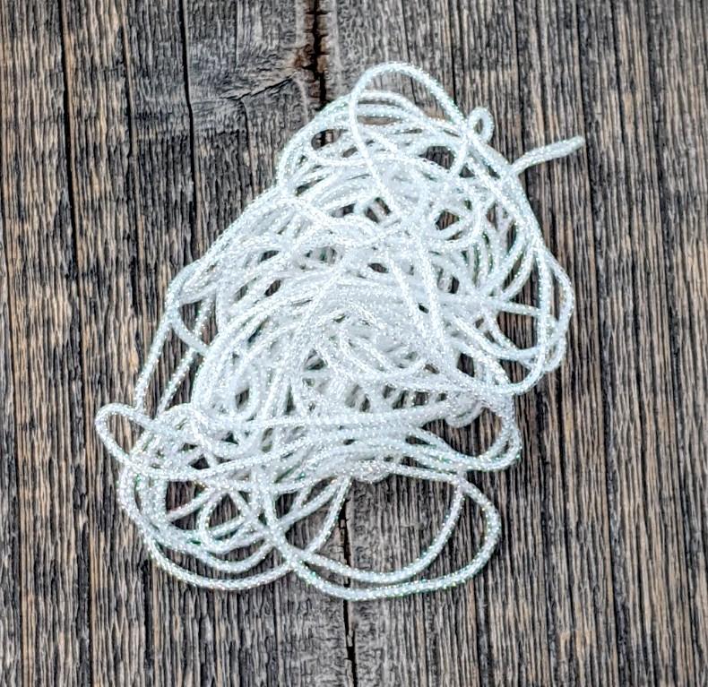 Hareline Micro Pearl Core Braid Pearl White Chenilles, Body Materials