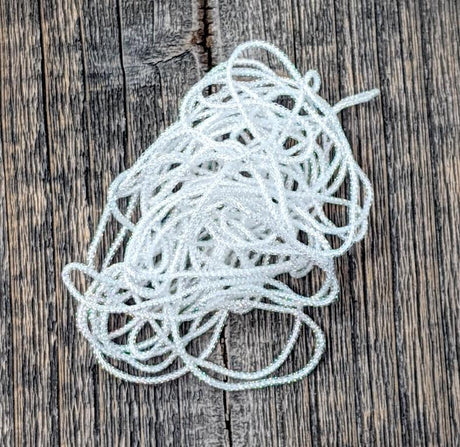 Hareline Micro Pearl Core Braid Pearl White Chenilles, Body Materials