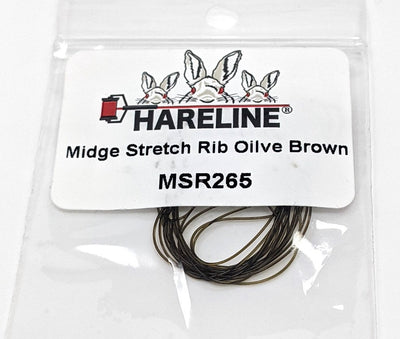 Hareline Midge Stretch Rib Olive Brown Chenilles, Body Materials