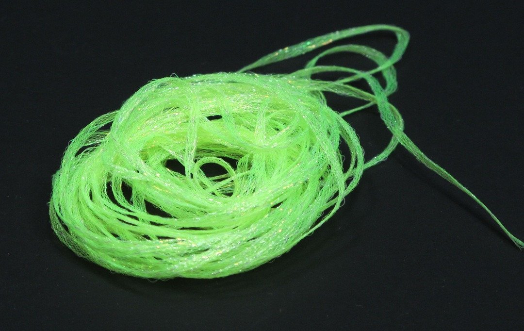 Hareline Mini Flat Fly Braid Fl. Chartreuse #127 Chenilles, Body Materials