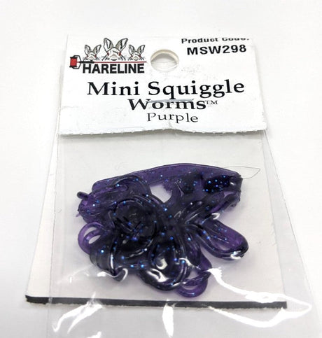 Hareline Mini Squiggle Worms #298 Purple Legs, Wings, Tails