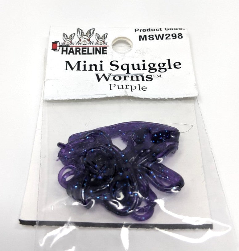 Hareline Mini Squiggle Worms Purple