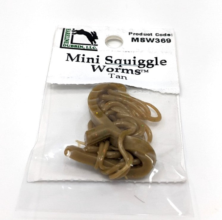 Hareline Mini Squiggle Worms Tan