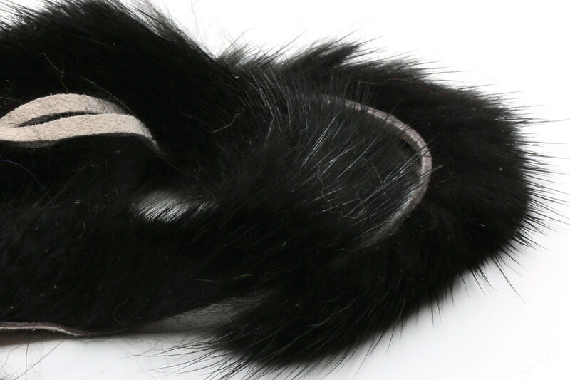 Hareline Mink Strips Black Hair, Fur