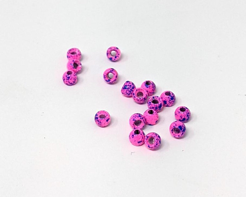 Hareline Mottled Dazzle Brass Bead 24 Pack Pink Jaw Breaker / 3/32 Beads, Eyes, Coneheads
