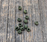 Hareline Mottled Tactical Slotted Tungsten Beads 1/8 3.3mm / #263 Olive Beads, Eyes, Coneheads