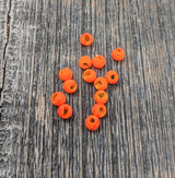 Hareline Mottled Tactical Slotted Tungsten Beads 1/8 3.3mm / #271 Orange Beads, Eyes, Coneheads