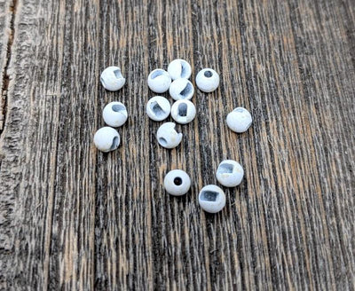 Hareline Mottled Tactical Slotted Tungsten Beads 1/8 3.3mm / #377 White Beads, Eyes, Coneheads