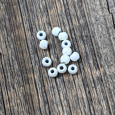 Hareline Mottled Tactical Tungsten Beads #377 White / 1/8 3.3mm Beads, Eyes, Coneheads