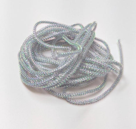 Hareline Pearl Core Braid Gray Ghost Chenilles, Body Materials