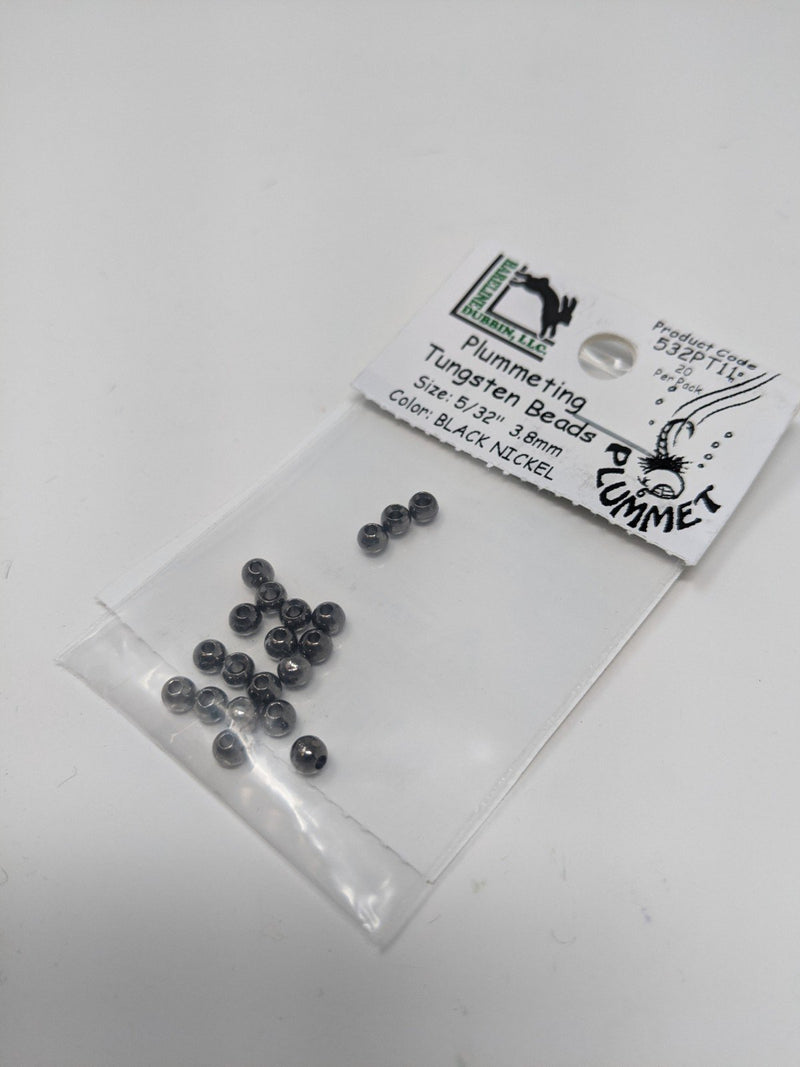 Hareline Plummeting Tungsten Bead 20 Pack Black Nickel / 1/8 3.3mm Beads, Eyes, Coneheads