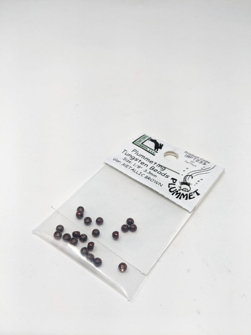 Hareline Plummeting Tungsten Bead 20 Pack Metallic Brown / 1/16 1.5mm Beads, Eyes, Coneheads