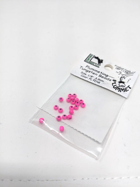 Hareline Plummeting Tungsten Bead 20 Pack Metallic Pink / 3/32 2.3mm Beads, Eyes, Coneheads