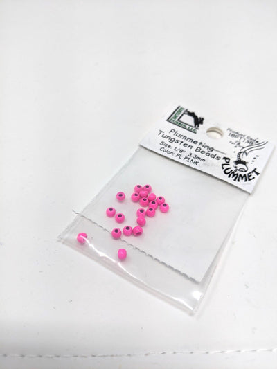 Hareline Plummeting Tungsten Bead 20 Pack Metallic Pink / 3/32 2.3mm Beads, Eyes, Coneheads