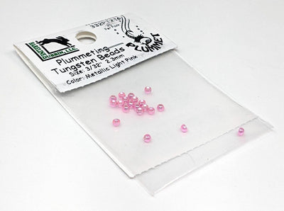 Hareline Plummeting Tungsten Bead Metallic Light Pink Beads, Eyes, Coneheads