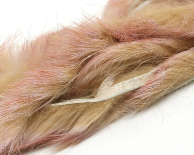 Hareline Polychrome Rabbit Strips Tan/Pale Purple/Pale Rust Hair, Fur