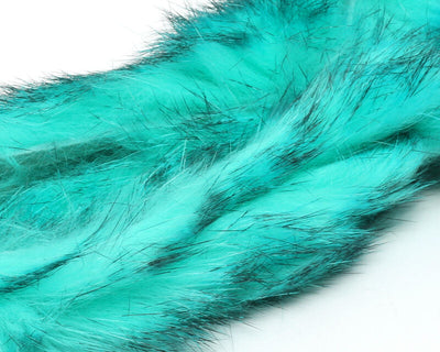 Hareline Polychrome Rabbit Strips Turquoise/Blue/Black Hair, Fur