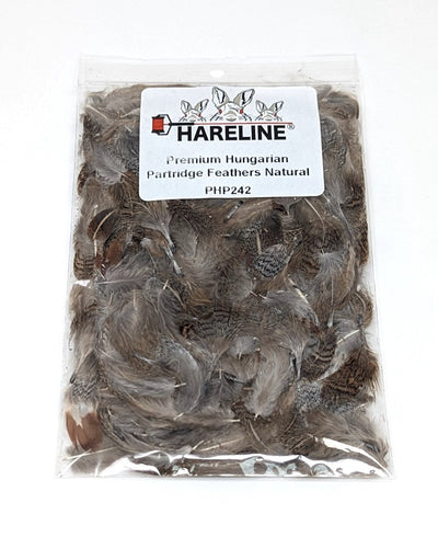 Hareline Premium Hungarian Partridge Feathers #242 Natural Saddle Hackle, Hen Hackle, Asst. Feathers