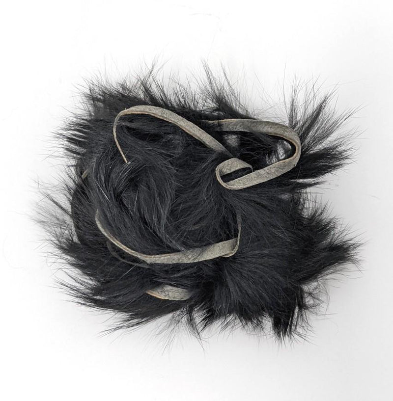 Hareline Rabbit Strips Black Hair, Fur