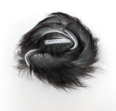 Hareline Rabbit Strips Charcoal Hair, Fur