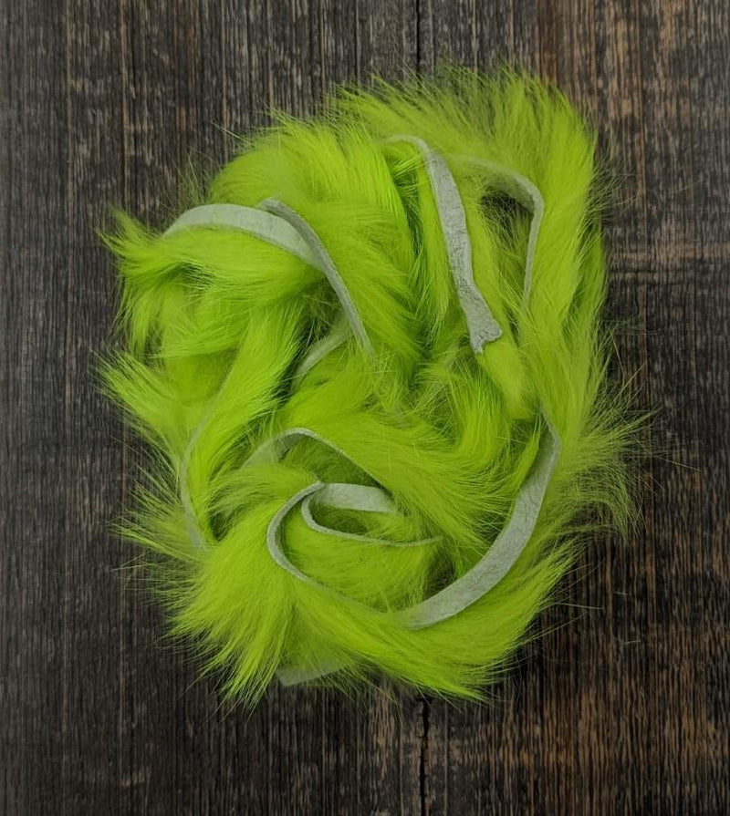 Hareline Rabbit Strips Fl. Chartreuse Hair, Fur