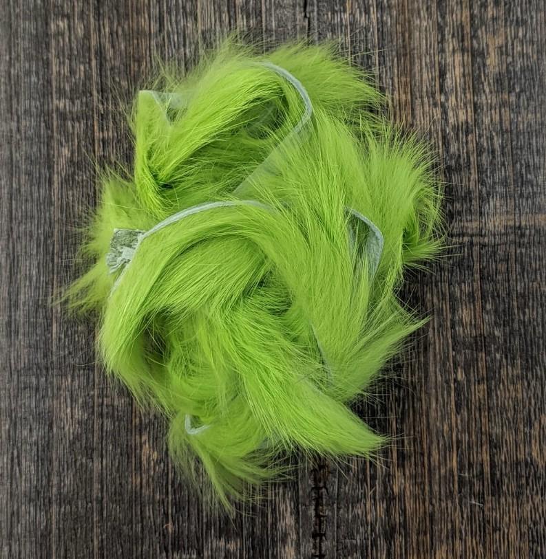 Hareline Rabbit Strips Lime Green Hair, Fur