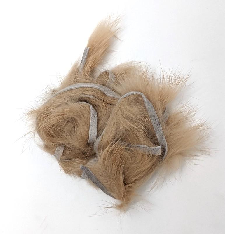 Hareline Rabbit Strips Tan Hair, Fur