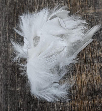 Hareline Rabbit Strips White Hair, Fur