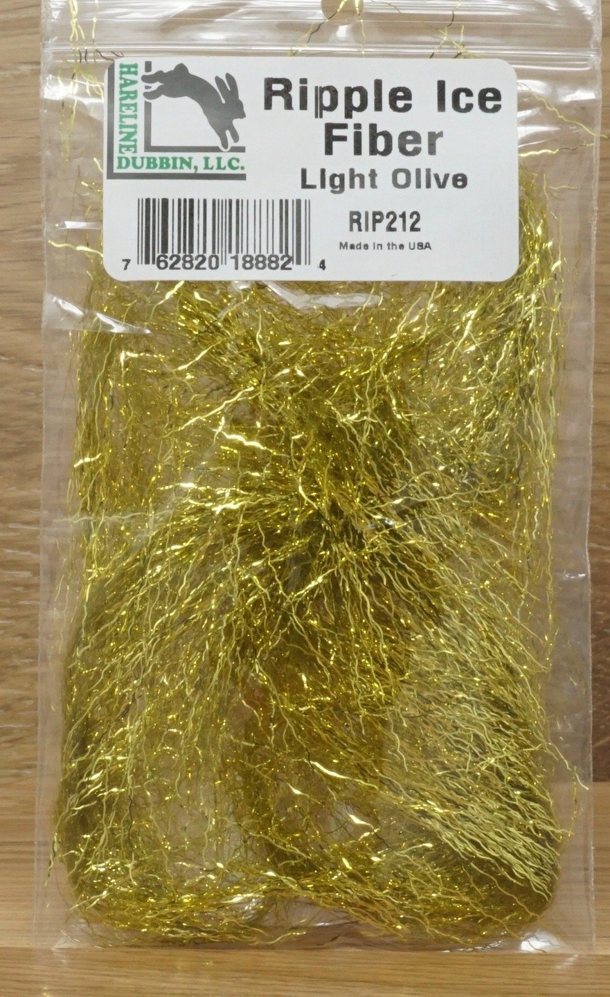 Hareline Ripple Ice Fiber #212 Lt Olive Flash, Wing Materials