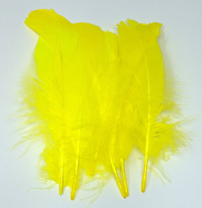 Hareline Select Goose Shoulder Fl. Yellow #142 Saddle Hackle, Hen Hackle, Asst. Feathers